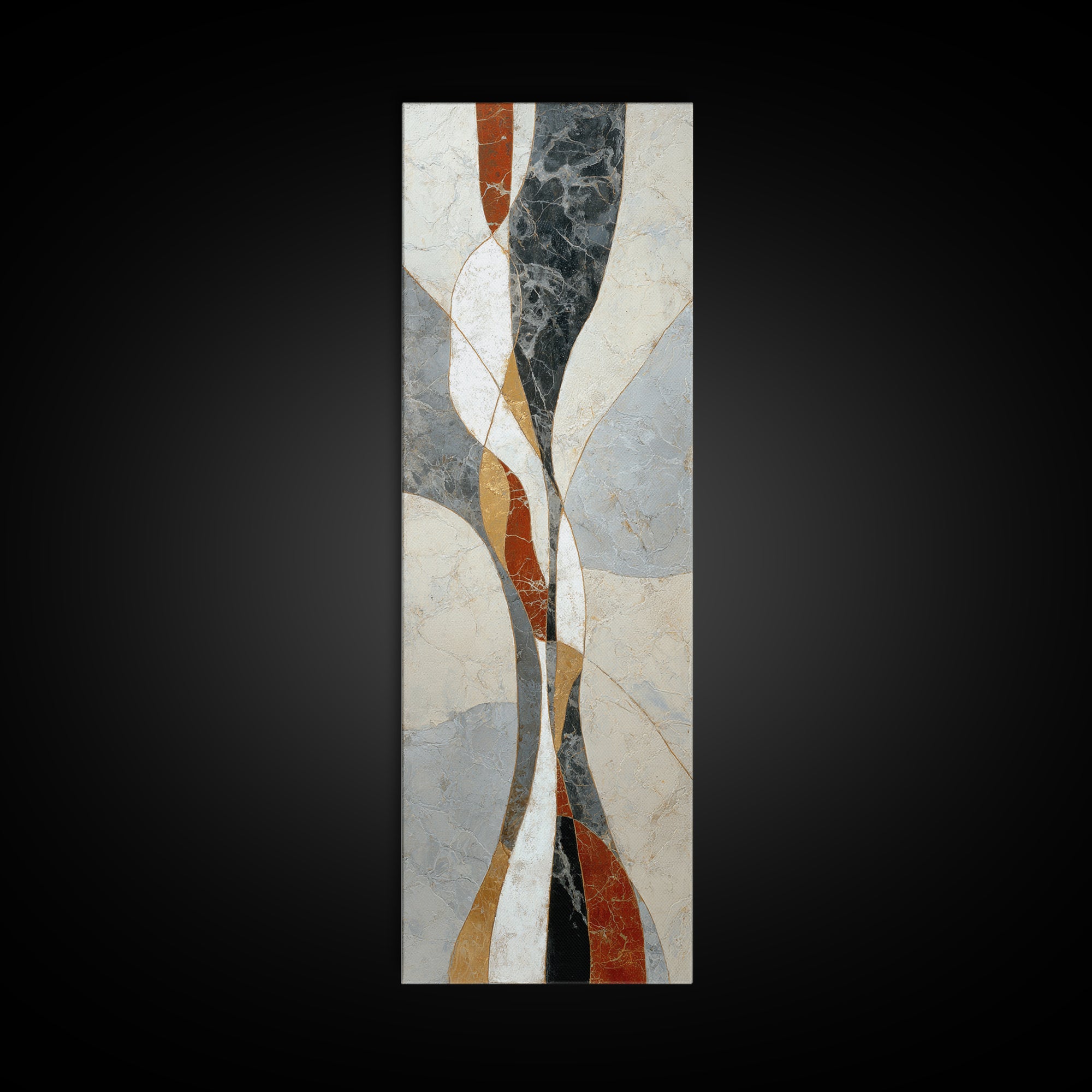 Abstract Marble Texture Framed Canvas Print, Black and White Art, Digital Art, Living Room Decor, Abstract Art, Monochrome, BAW-1x3-3
