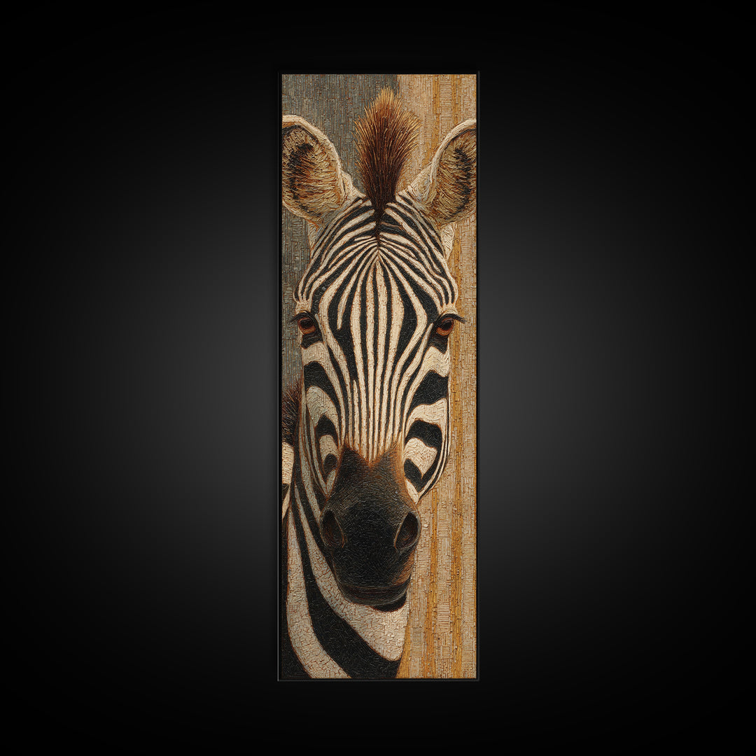 Zebra Stripe Closeup as Graphic Abstraction Canvas Print, Black and White Art, Art Print, Living Room Decor, Monochrome, BAW-1x3-44