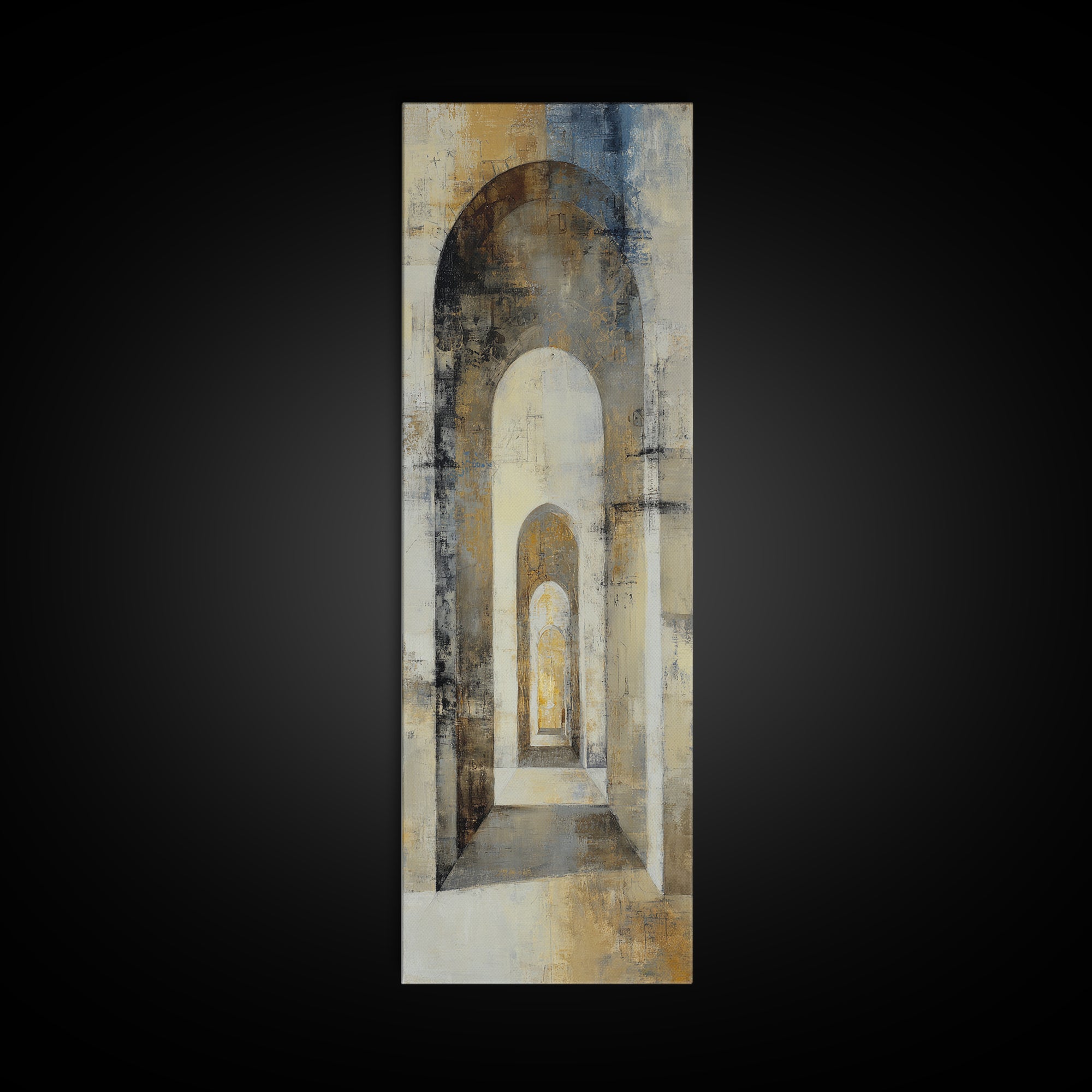 High Contrast Architectural Arches and Shadows Canvas Print, Black and White Art, Modern Art, Living Room Decor, Monochrome, BAW-1x3-63