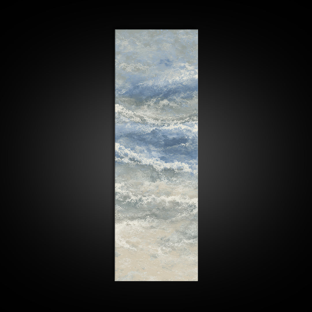 Stormy Ocean Wave Framed Canvas Print, Black and White Art, Modern Decor, Living Room Decor, Fine Art, Monochrome, Wall Decor, BAW-1x3-70