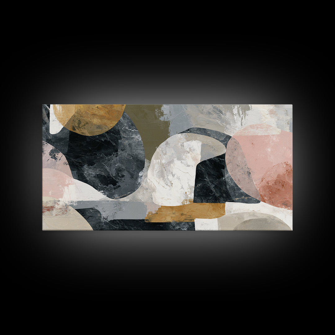 Abstract Marble Texture Framed Canvas Print, Black and White Art, Abstract Wall Art, Living Room Decor, Abstract Art, BAW-2x1-11