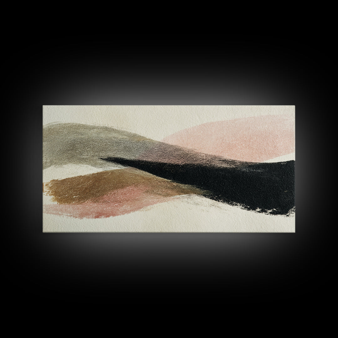 Abstract Charcoal Gestures on White Paper Canvas Print, Black and White Art, Minimalist Decor, Living Room Decor, Monochrome, BAW-2x1-24