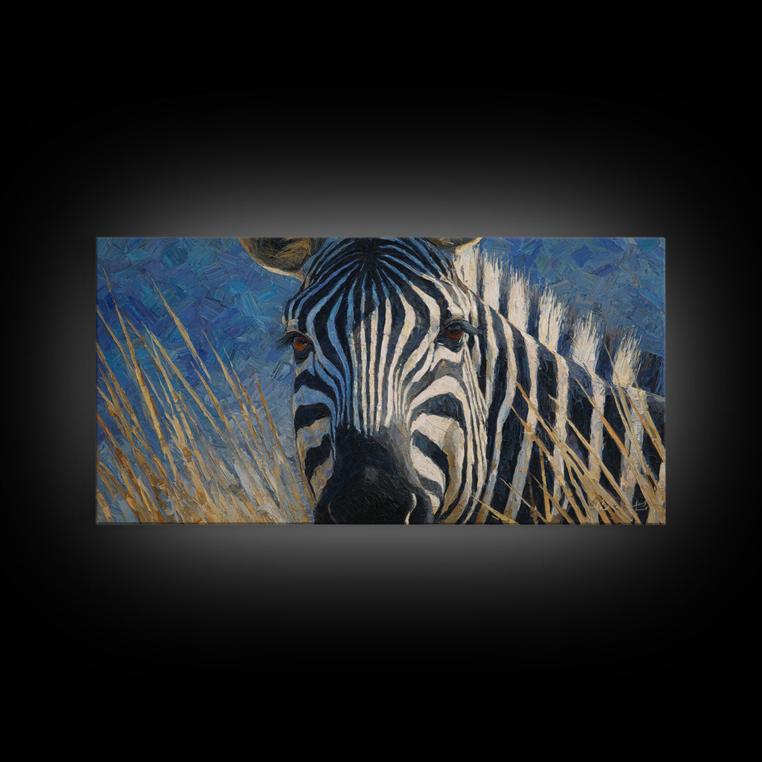 Zebra Stripe Closeup as Graphic Abstraction Canvas Print, Black and White Art, Halloween Decor, Living Room Decor, Monochrome, BAW-2x1-52