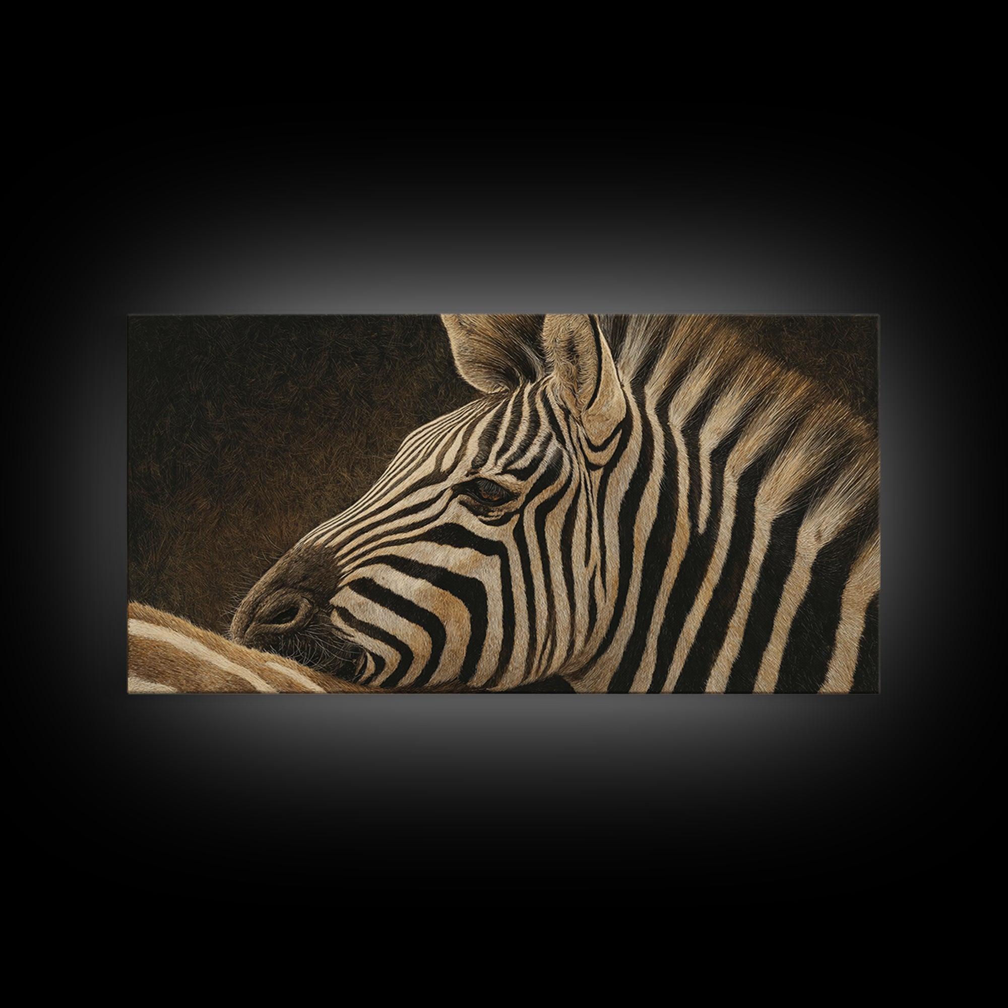 Zebra Stripe Closeup as Graphic Abstraction Canvas Print, Black and White Art, Wood Wall Art, Living Room Decor, Monochrome, BAW-2x1-76