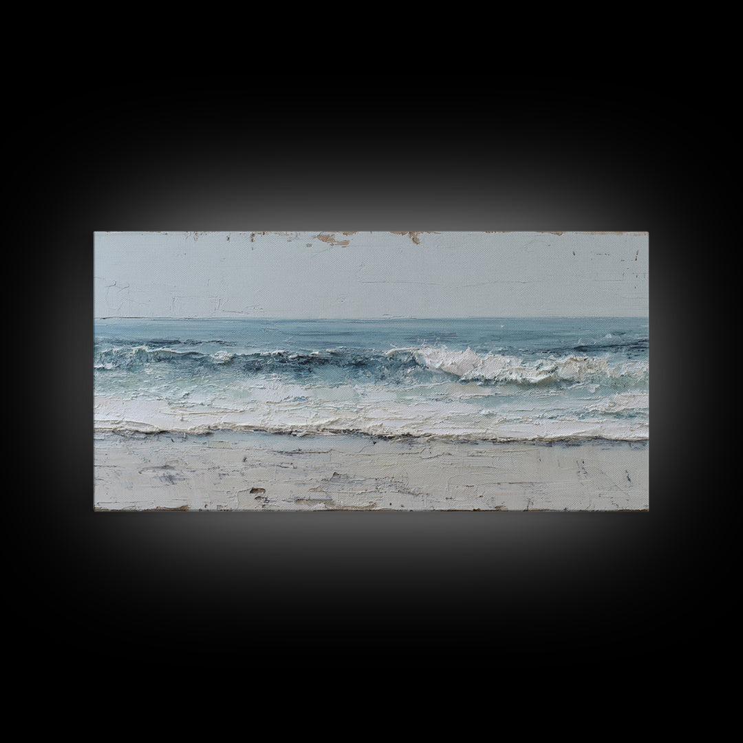 Stormy Ocean Wave Canvas Print, Black and White Art, Digital Prints, Living Room Decor, Fine Art, Monochrome, Wood Wall Art, BAW-2x1-78