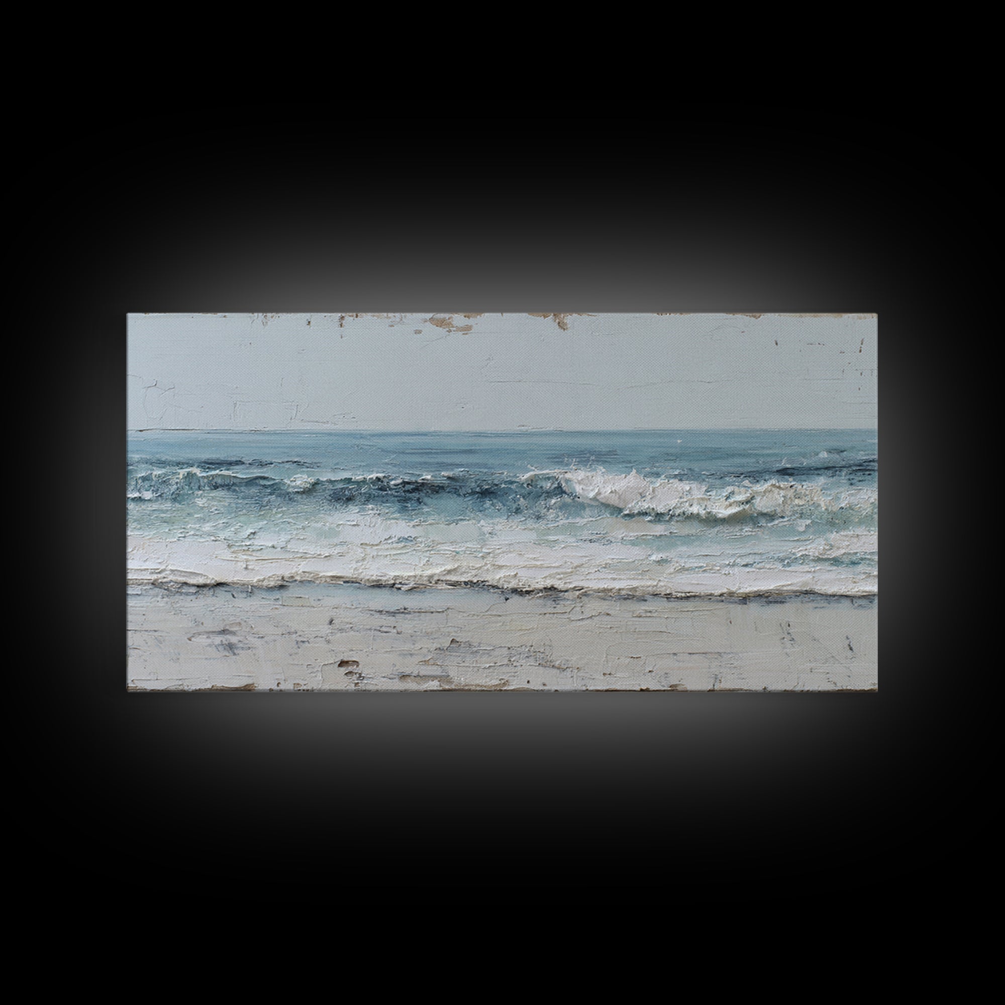 Stormy Ocean Wave Canvas Print, Black and White Art, Digital Prints, Living Room Decor, Fine Art, Monochrome, Wood Wall Art, BAW-2x1-78