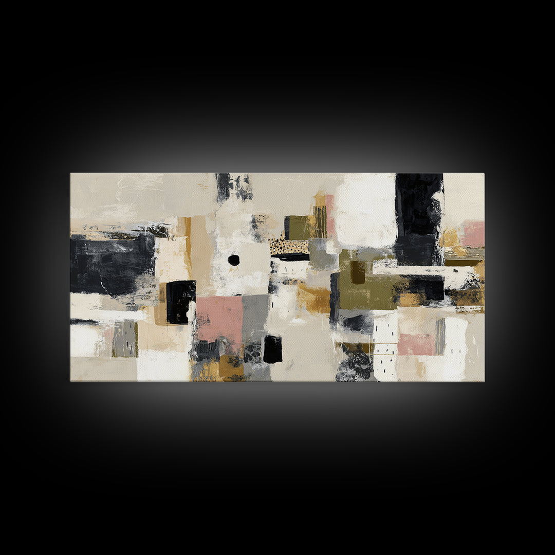 Abstract Marble Texture Framed Canvas Print, Black and White Art, Wall Decor, Living Room Decor, Fine Art, Monochrome, BAW-2x1-83