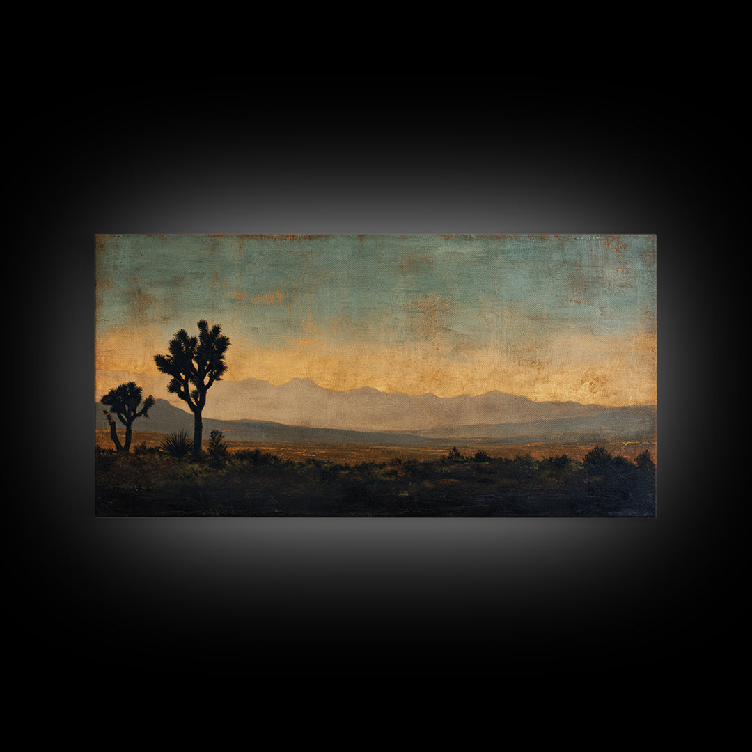 Monochrome Desert Cactus Silhouette Canvas Print, Black and White Art, Apartment Decor, Living Room Decor, Oil Painting, BAW-2x1-89