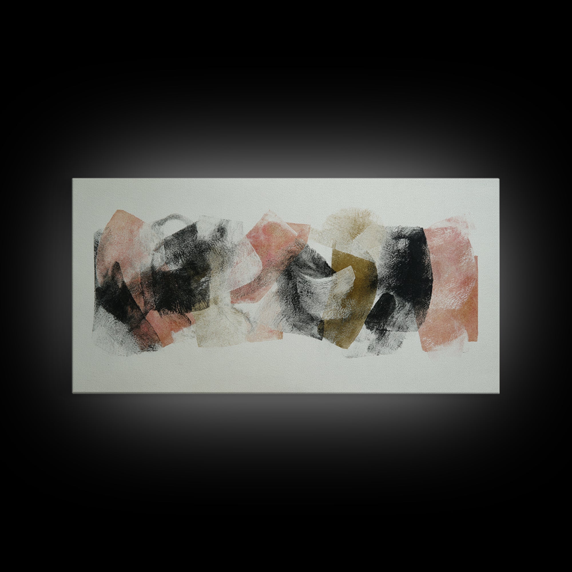 Abstract Charcoal Gestures on White Paper Canvas Print, Black and White Art, Modern Wall Art, Living Room Decor, Monochrome, BAW-2x1-96