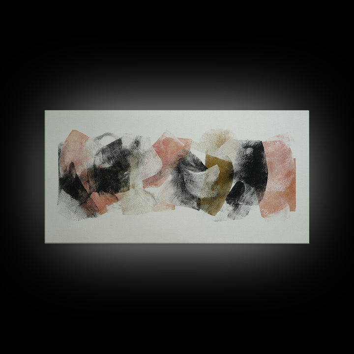 Abstract Charcoal Gestures on White Paper Canvas Print, Black and White Art, Modern Wall Art, Living Room Decor, Monochrome, BAW-2x1-96