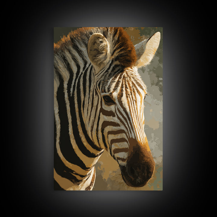 Zebra Stripe Closeup as Graphic Abstraction Canvas Print, Black and White Art, Gallery Decor, Living Room Decor, Monochrome, BAW-2x3-16