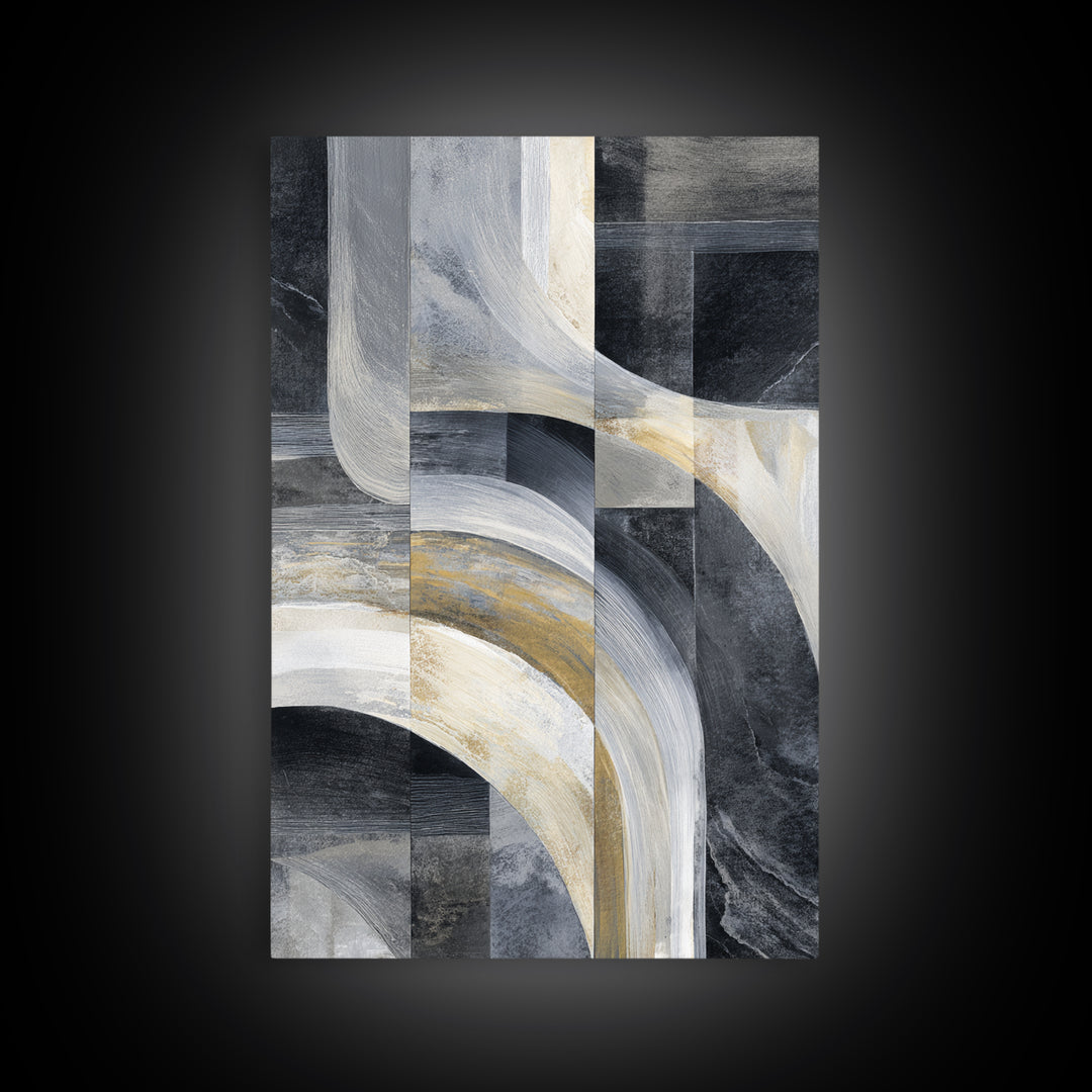 Abstract Marble Texture Canvas Print, Black and White Art, Print, Living Room Decor, Abstract Art, Monochrome, Printable Art, BAW-2x3-23
