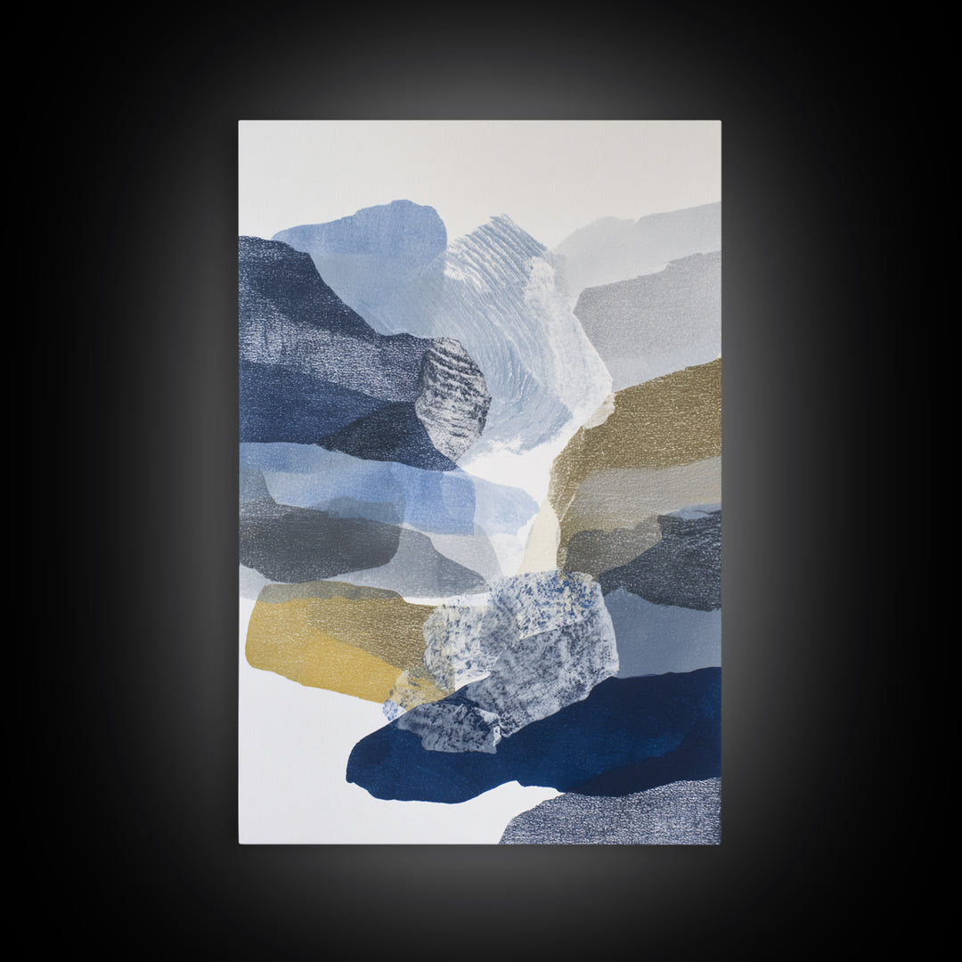Abstract Charcoal Gestures on White Paper Canvas Print, Black and White Art, Photo Prints, Living Room Decor, Monochrome, BAW-2x3-36