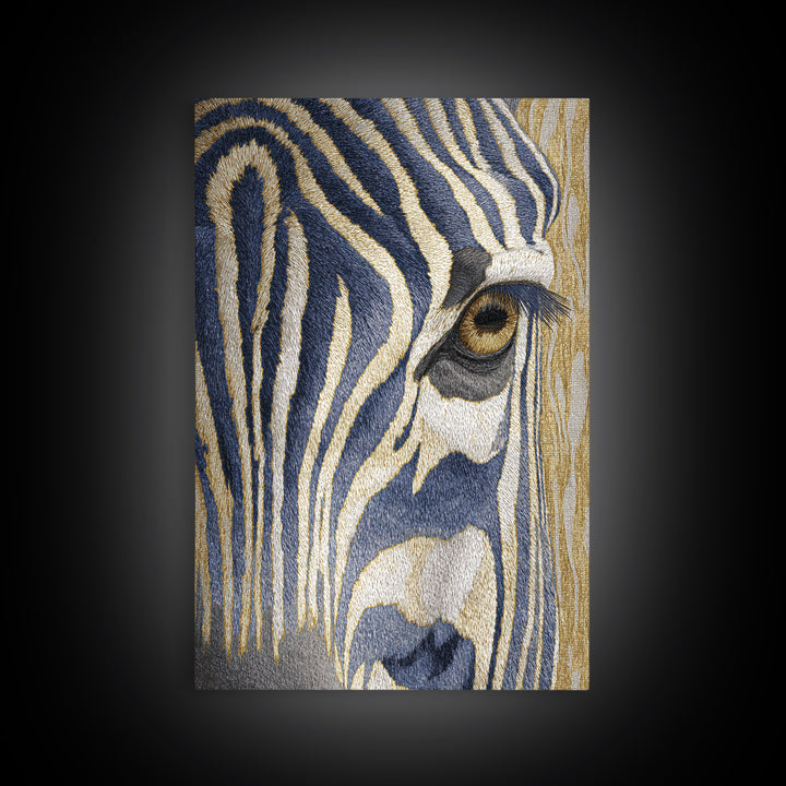 Zebra Stripe Closeup as Graphic Abstraction Canvas Print, Black and White Art, Contemporary Art, Living Room Decor, Monochrome, BAW-2x3-40