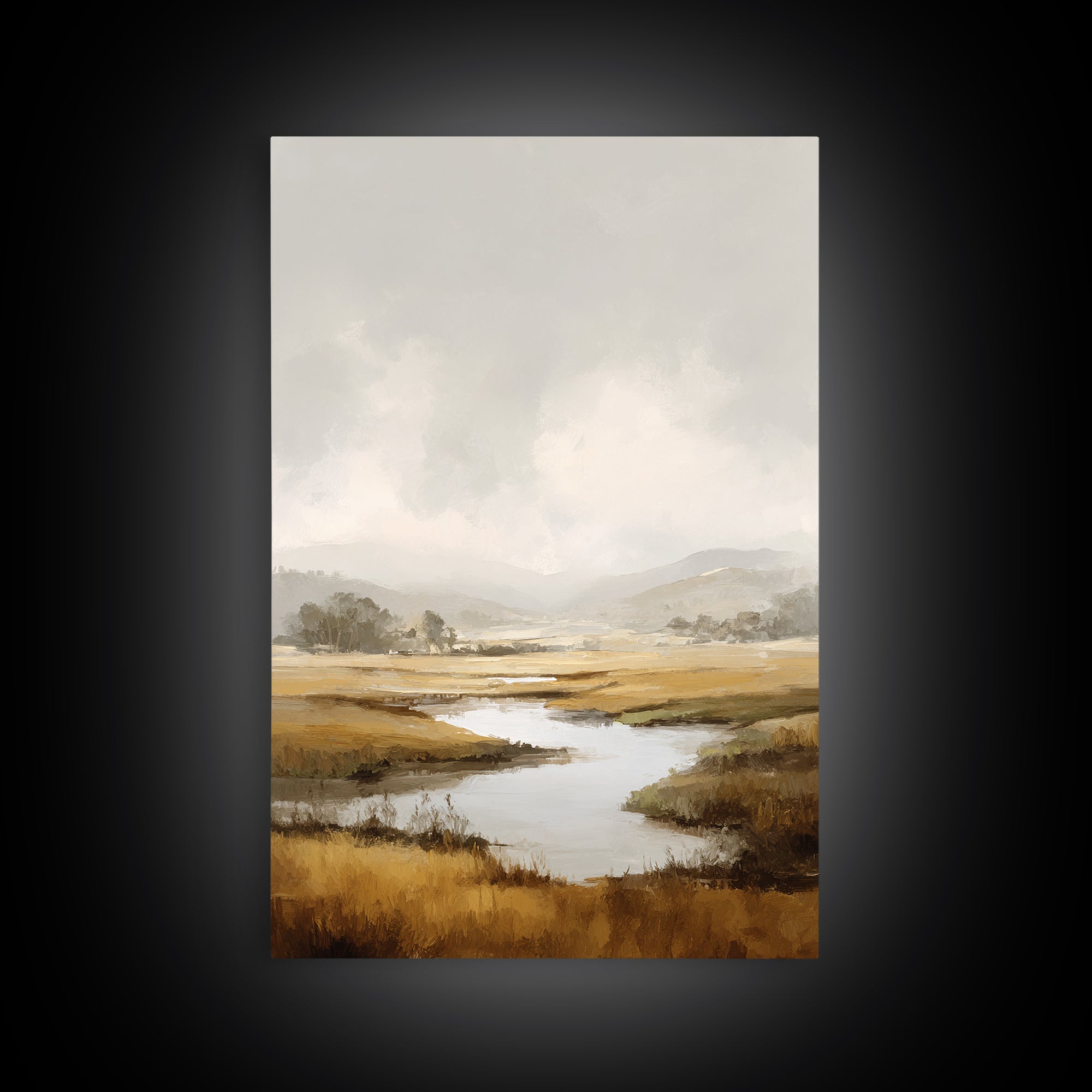 Misty Bridge Landscape Framed Canvas Print, Black and White Art, Art Prints, Living Room Decor, Fine Art, Monochrome, BAW-2x3-51