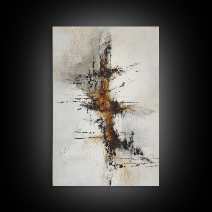 Abstract Charcoal Gestures on White Paper Canvas Print, Black and White Art, Printable, Living Room Decor, Monochrome, BAW-2x3-60