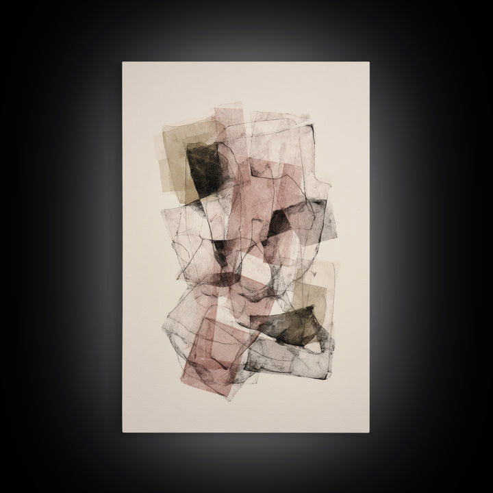 Abstract Charcoal Gestures on White Paper Canvas Print, Black and White Art, Modern Decor, Living Room Decor, Monochrome, BAW-2x3-84