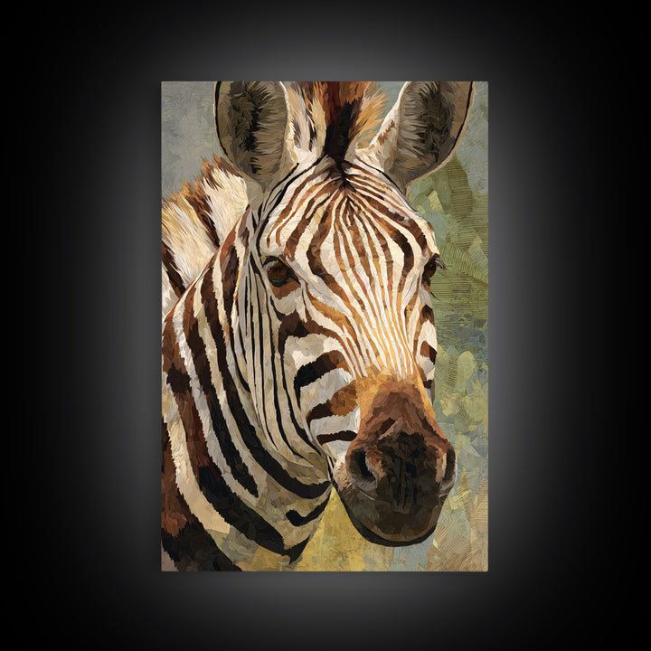 Zebra Stripe Closeup as Graphic Abstraction Canvas Print, Black and White Art, Wood Wall Art, Living Room Decor, Monochrome, BAW-2x3-88