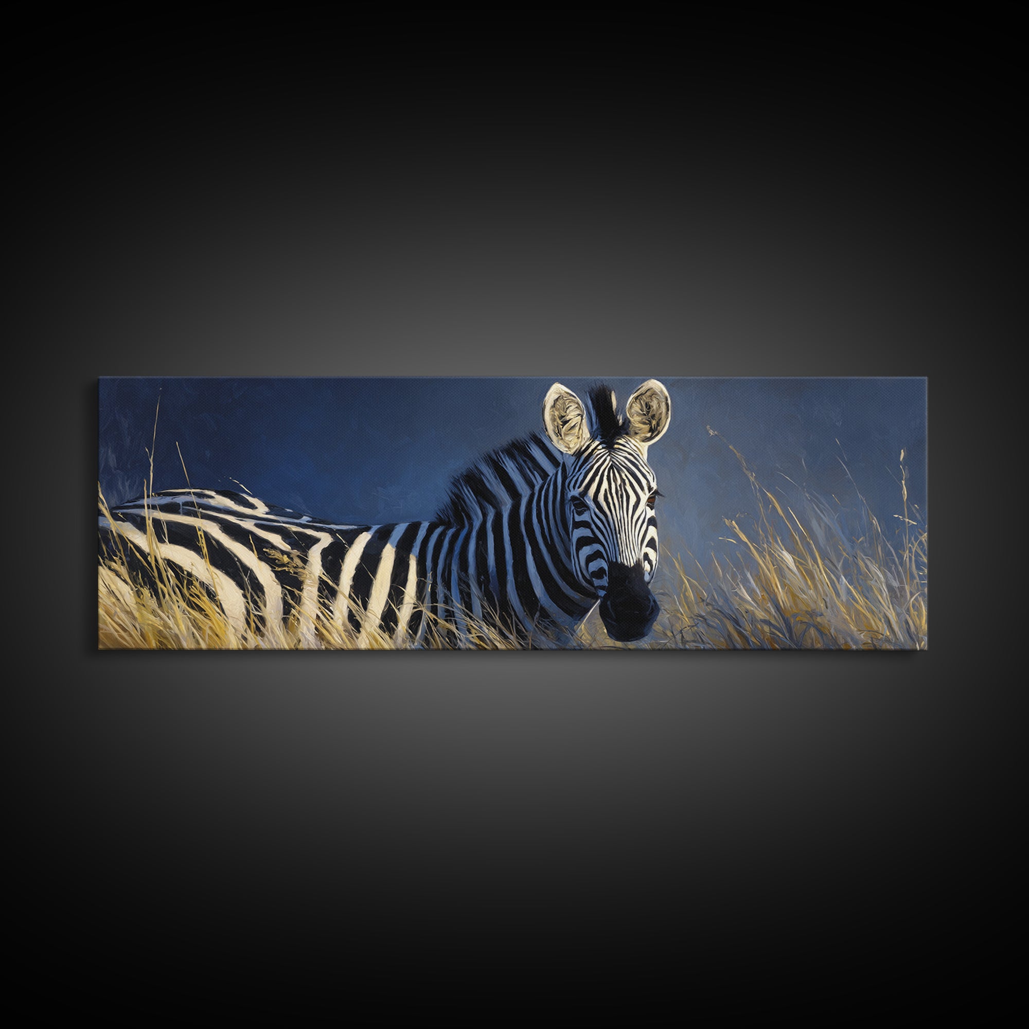 Zebra Stripe Closeup as Graphic Abstraction Canvas Print, Black and White Art, Cabin Decor, Living Room Decor, Abstract Art, BAW-3x1-24