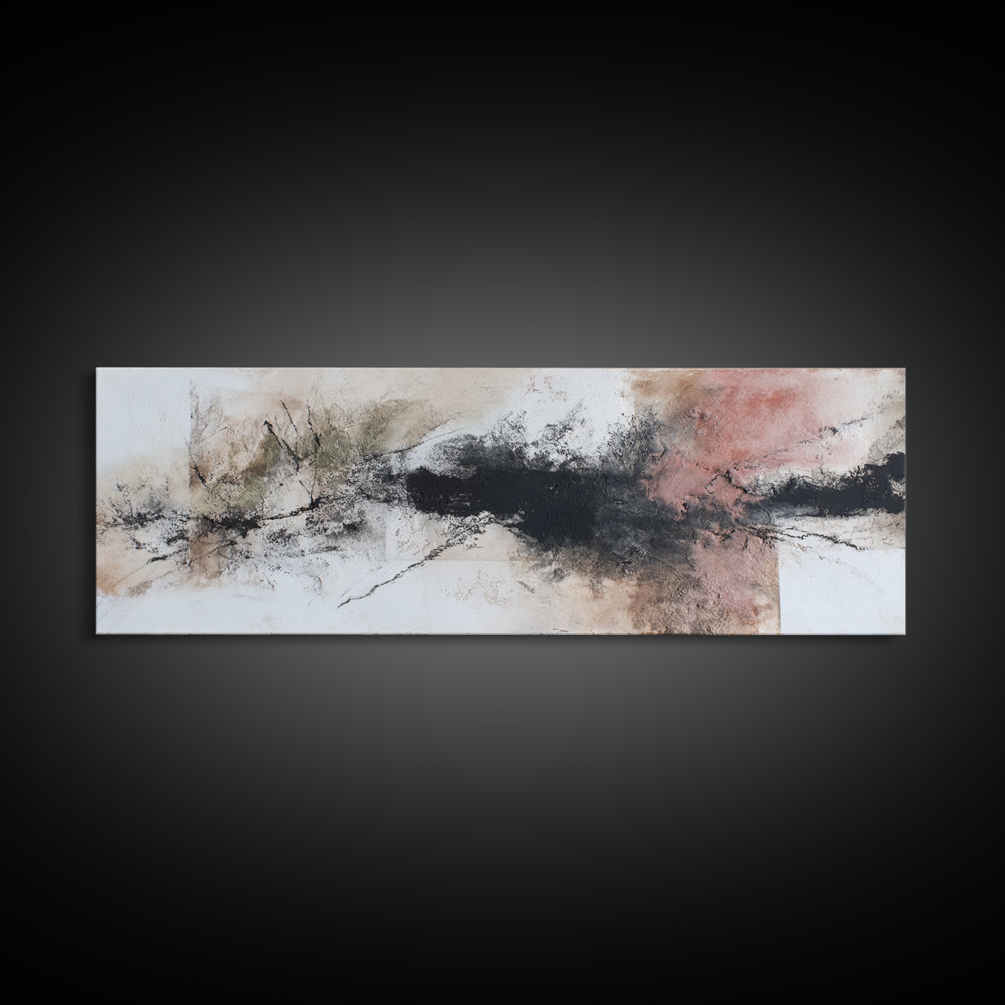 Abstract Charcoal Gestures on White Paper Canvas Print, Black and White Art, Home Decor, Living Room Decor, Monochrome, BAW-3x1-68