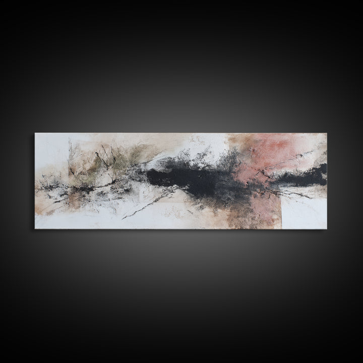Abstract Charcoal Gestures on White Paper Canvas Print, Black and White Art, Home Decor, Living Room Decor, Monochrome, BAW-3x1-68
