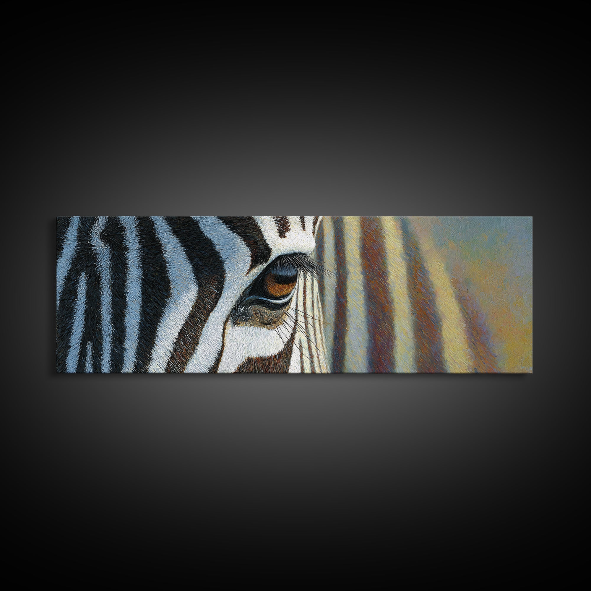 Zebra Stripe Closeup as Graphic Abstraction Framed Canvas Print, Black and White Art, Art, Living Room Decor, Monochrome, BAW-3x1-72
