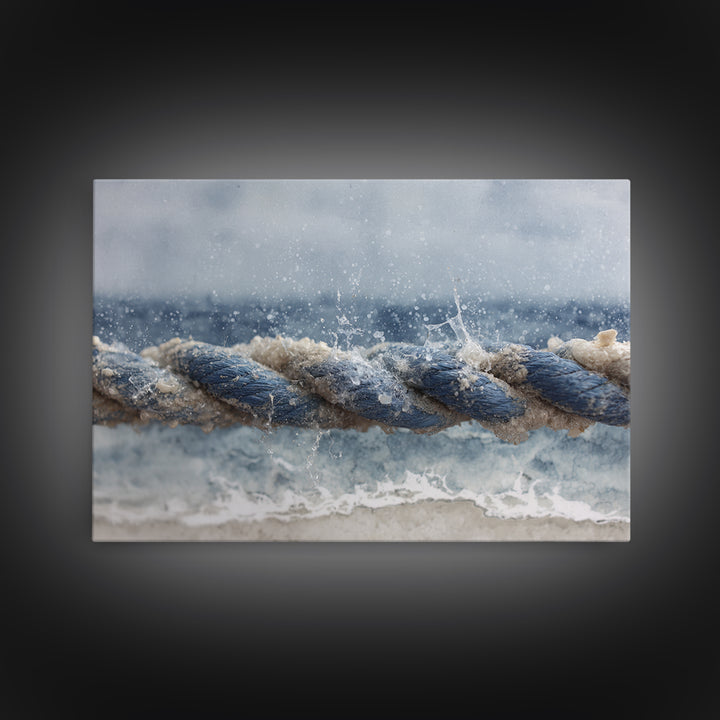 Stormy Ocean Wave Framed Canvas Print, Black and White Art, Gothic Decor, Living Room Decor, Oil Painting, Monochrome, BAW-3x2-14
