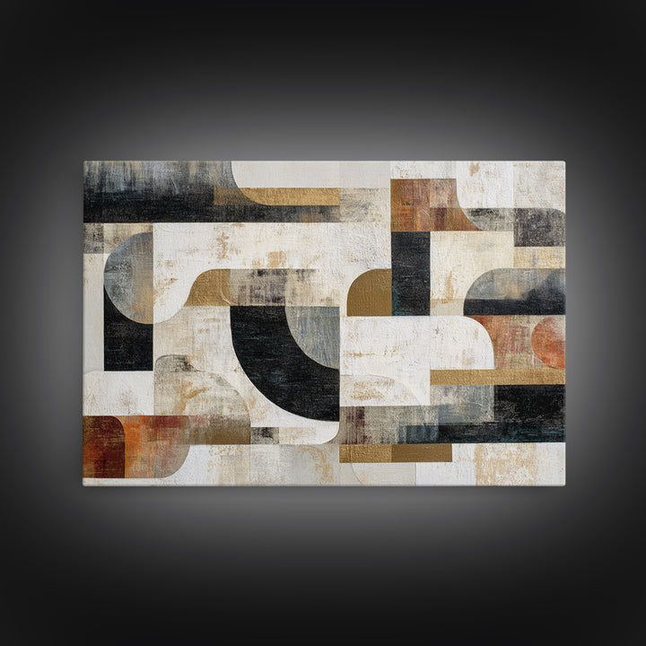Abstract Marble Texture Framed Canvas Print, Black and White Art, Statement Artwork, Living Room Decor, Abstract Art, BAW-3x2-19