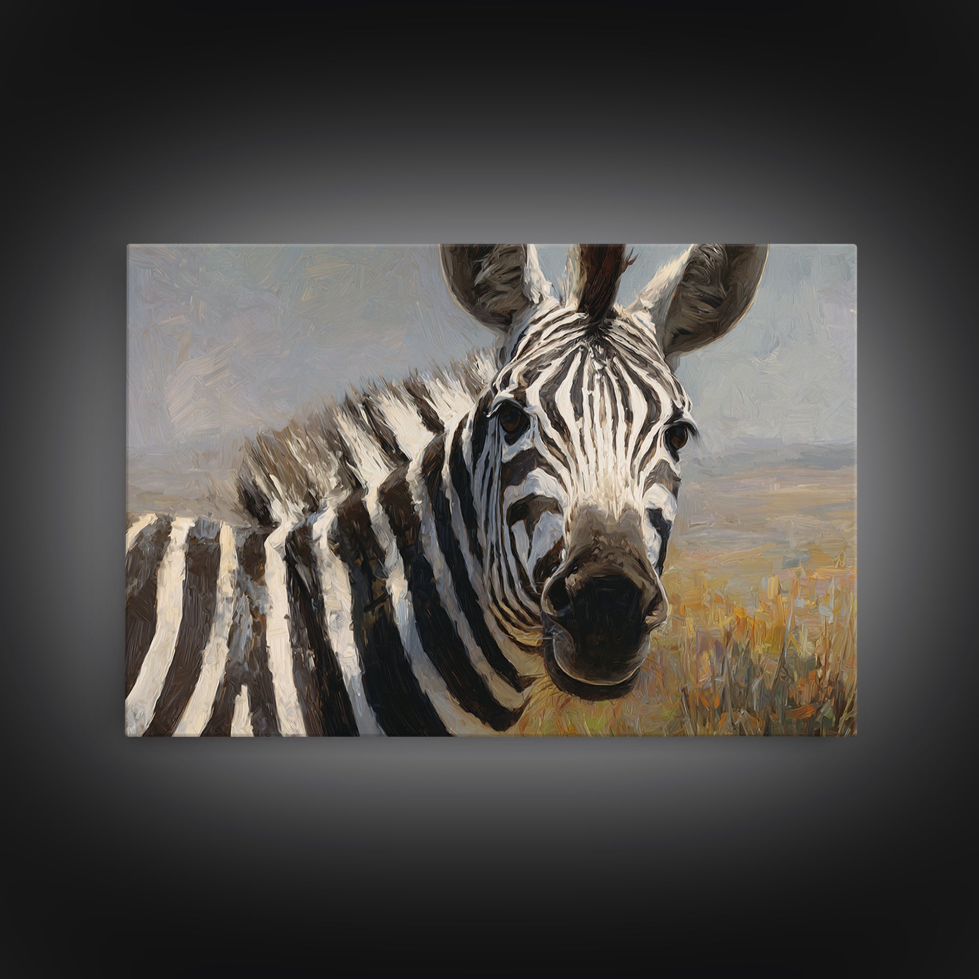 Zebra Stripe Closeup as Graphic Abstraction Canvas Print, Black and White Art, Textured Painting, Living Room Decor, Monochrome, BAW-3x2-60