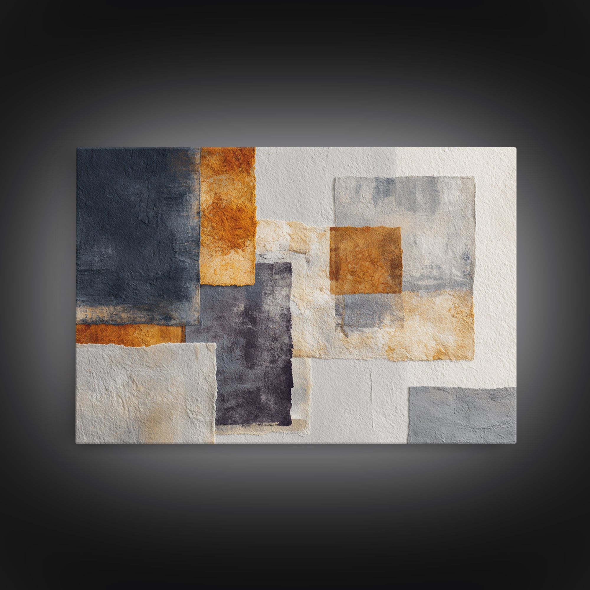 Geometric Bauhaus Grayscale Shapes Canvas Print, Black and White Art, Abstract Wall Art, Living Room Decor, Monochrome, BAW-3x2-70