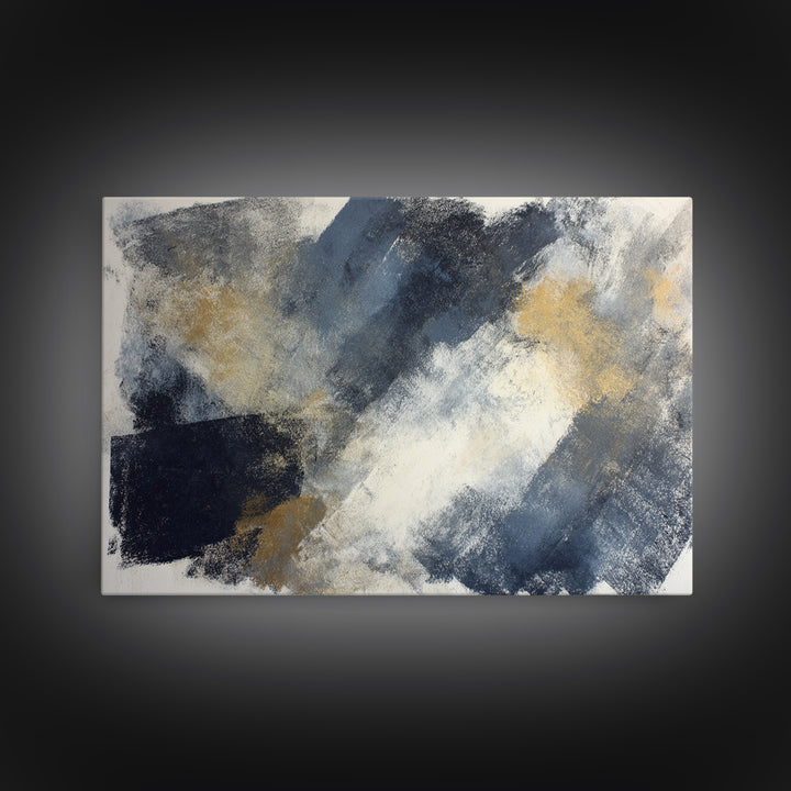 Abstract Charcoal Gestures on White Paper Canvas Print, Black and White Art, Modern Wall Art, Living Room Decor, Monochrome, BAW-3x2-8