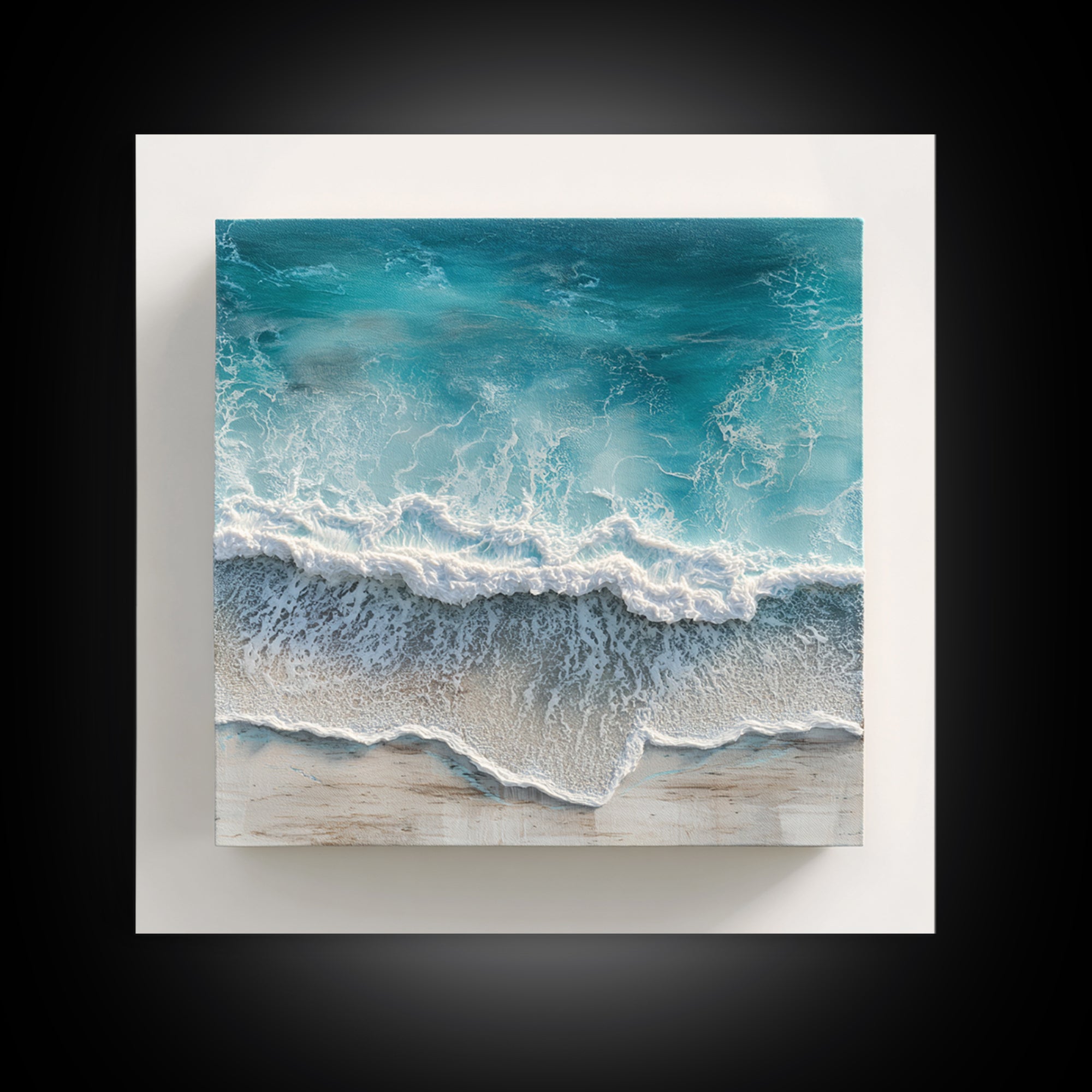 Aerial Turquoise Shoreline Canvas Print, Beach Art, Modern Decor, Coastal Decor, Fine Art, Shore, Home Decor, Wall Decor, BEA-1x1-25