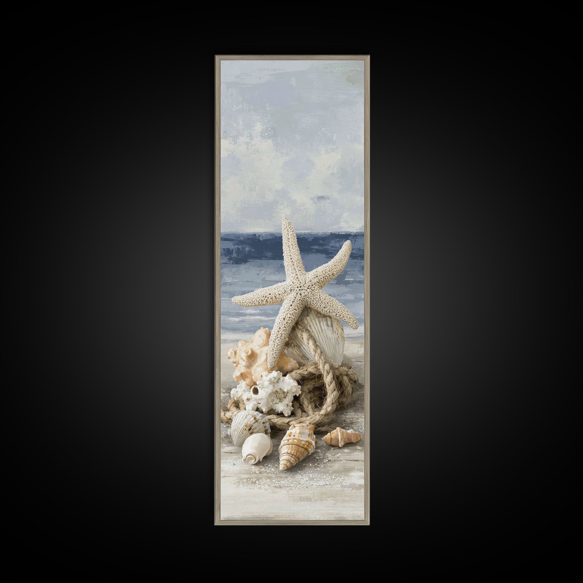 Sun Bleached Starfish and Shells Still Life Canvas Print, Beach Art, Art Prints, Coastal Decor, Fine Art, Shore, Wall Art Print, BEA-1x3-73