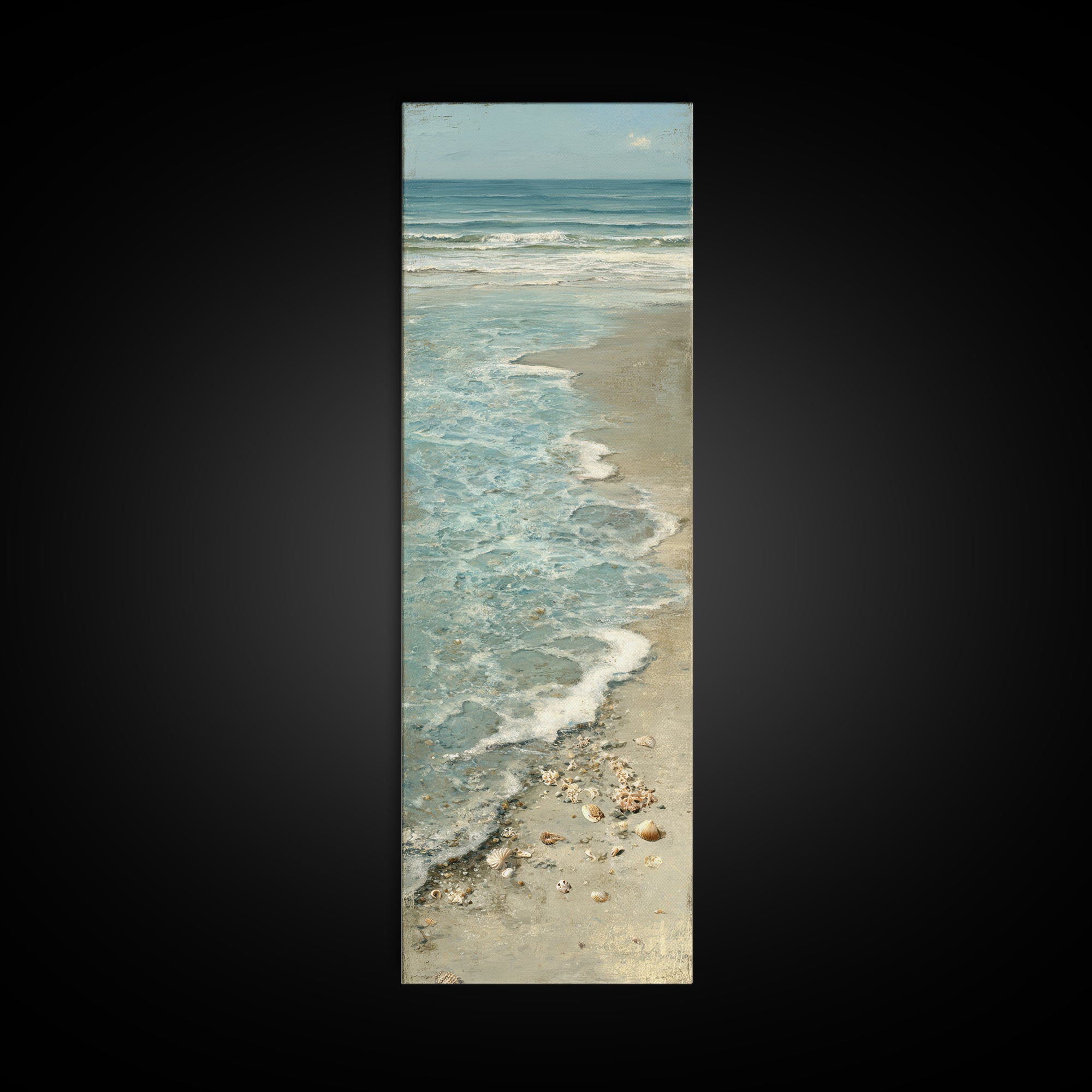 Mediterranean Cove with Clear Water Framed Canvas Print, Beach Art, Statement Artwork, Coastal Decor, Fine Art, Shore, BEA-1x3-8