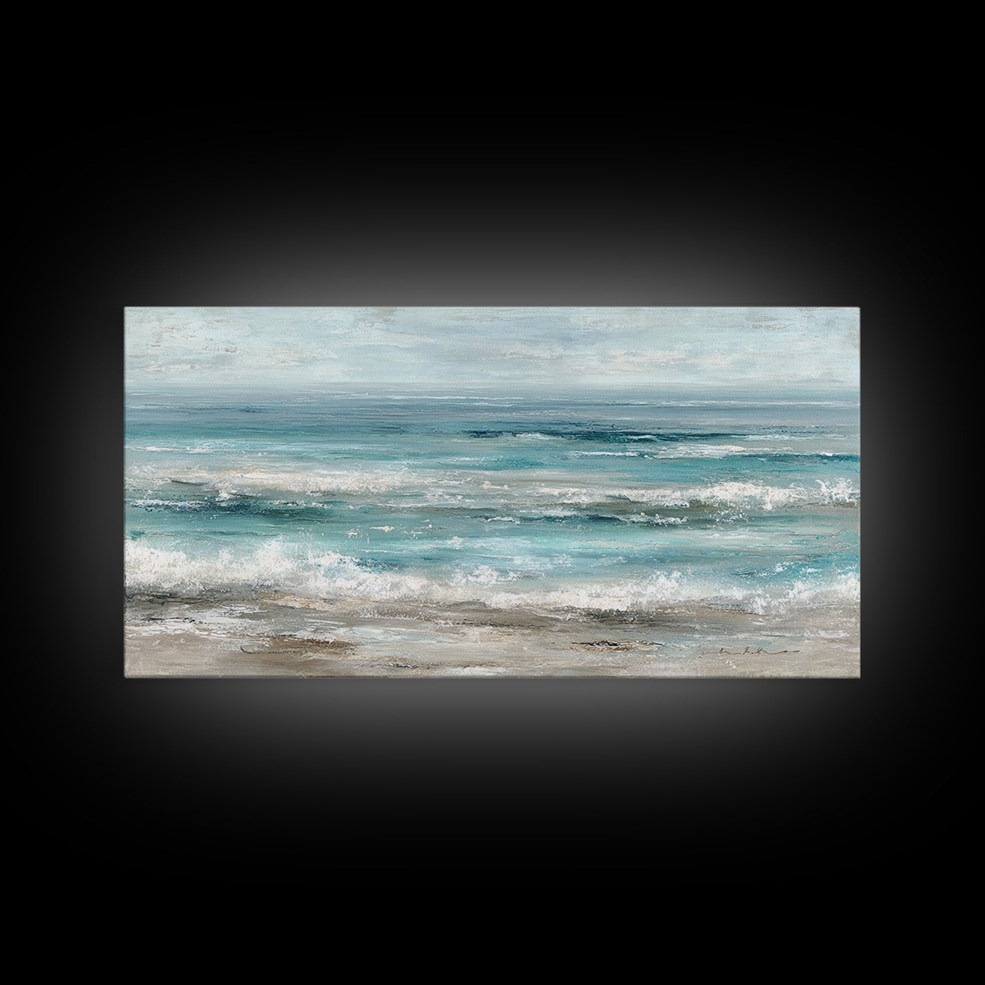 Mediterranean Cove with Clear Water Framed Canvas Print, Beach Art, Home Decor, Coastal Decor, Fine Art, Shore, Printable Art, BEA-2x1-40