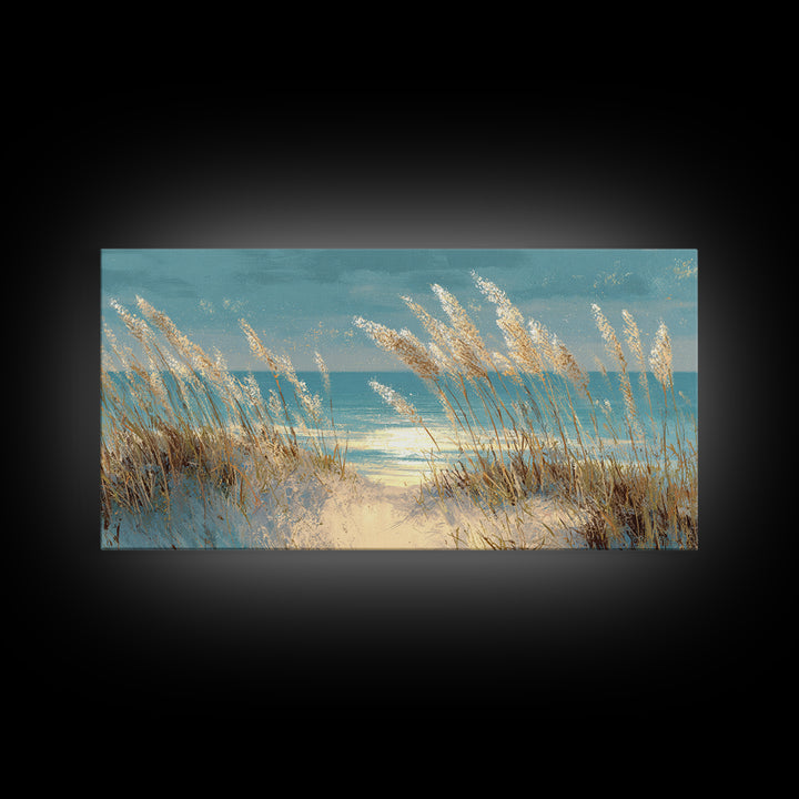 Sea Oats Swaying Canvas Print, Beach Art, Printable Wall Art, Coastal Decor, Shore, Living Room Wall Art, Nautical Decor, BEA-2x1-49