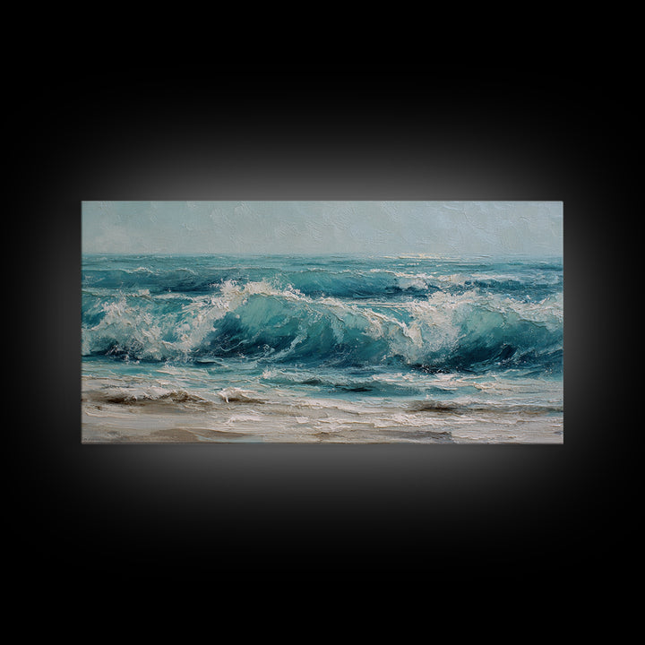 Stormy Ocean Wave Canvas Print, Beach Art, Original Painting, Coastal Decor, Fine Art, Shore, Nautical Decor, Coastal Wall Art, BEA-2x1-53