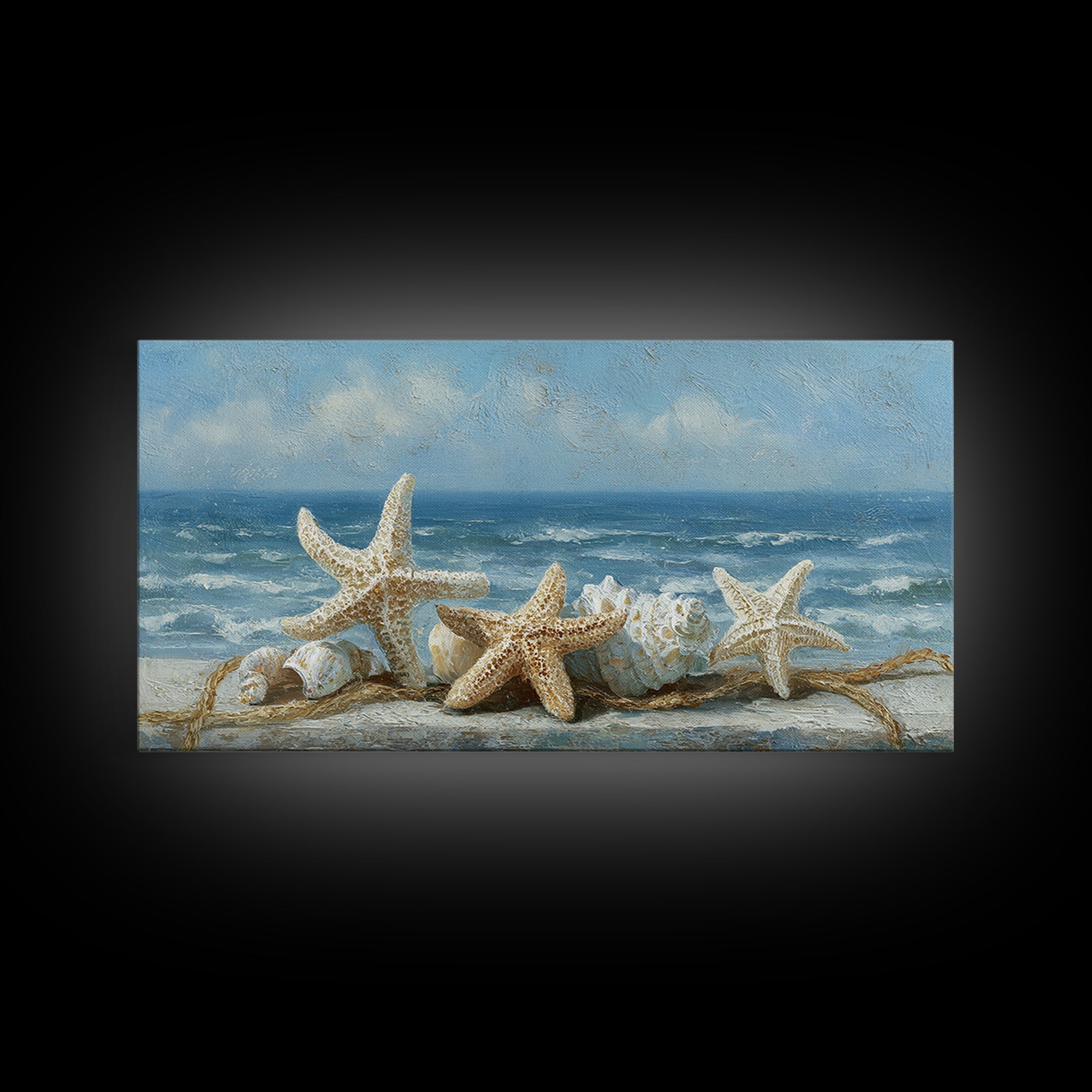 Sun Bleached Starfish and Shells Still Life Canvas Print, Beach Art, Wall Decor, Coastal Decor, Shore, Whimsical Decor, BEA-2x1-57