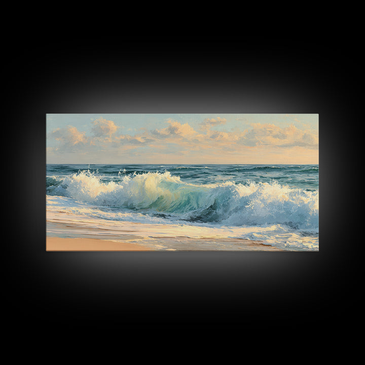 Stormy Ocean Wave Canvas Print, Beach Art, Original Painting, Coastal Decor, Fine Art, Shore, Nautical Decor, Coastal Wall Art, BEA-2x1-77