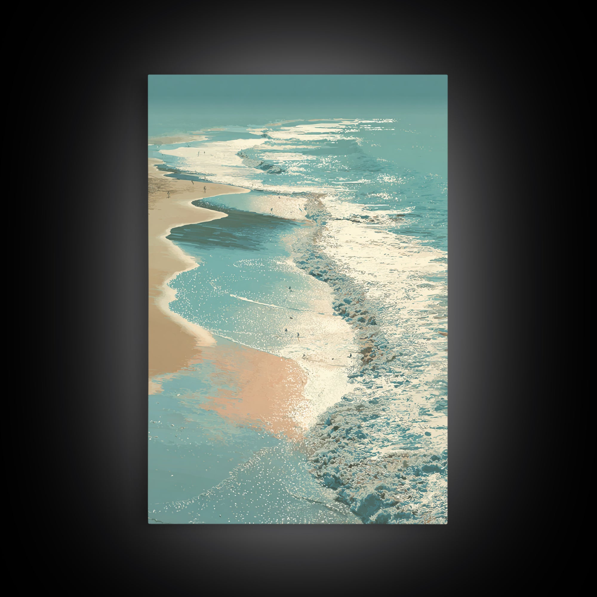 Aerial Turquoise Shoreline Canvas Print, Beach Art, Printable Art, Coastal Decor, Fine Art, Shore, Beach Wall Art, Coastal Art, BEA-2x3-81