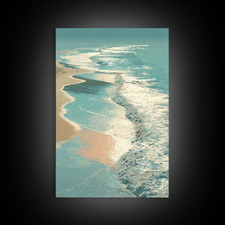 Aerial Turquoise Shoreline Canvas Print, Beach Art, Printable Art, Coastal Decor, Fine Art, Shore, Beach Wall Art, Coastal Art, BEA-2x3-81