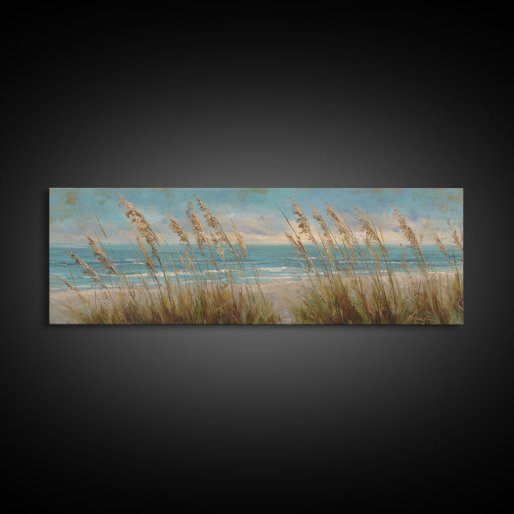 Sea Oats Swaying Canvas Print, Beach Art, Beach Prints, Coastal Decor, Fine Art, Shore, Minimalist Decor, Contemporary Art, BEA-3x1-93