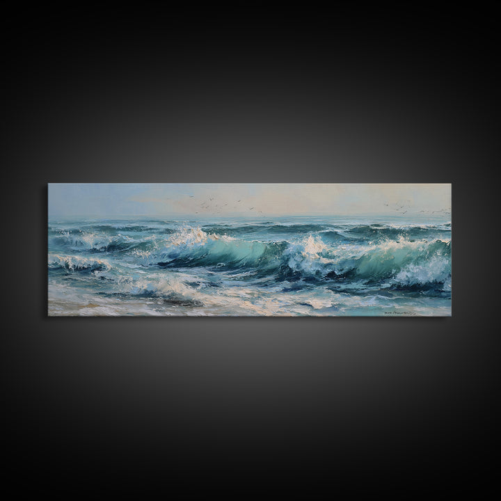 Stormy Ocean Wave Canvas Print, Beach Art, Gallery Decor, Coastal Decor, Fine Art, Shore, Contemporary Art, Wall Art, BEA-3x1-97