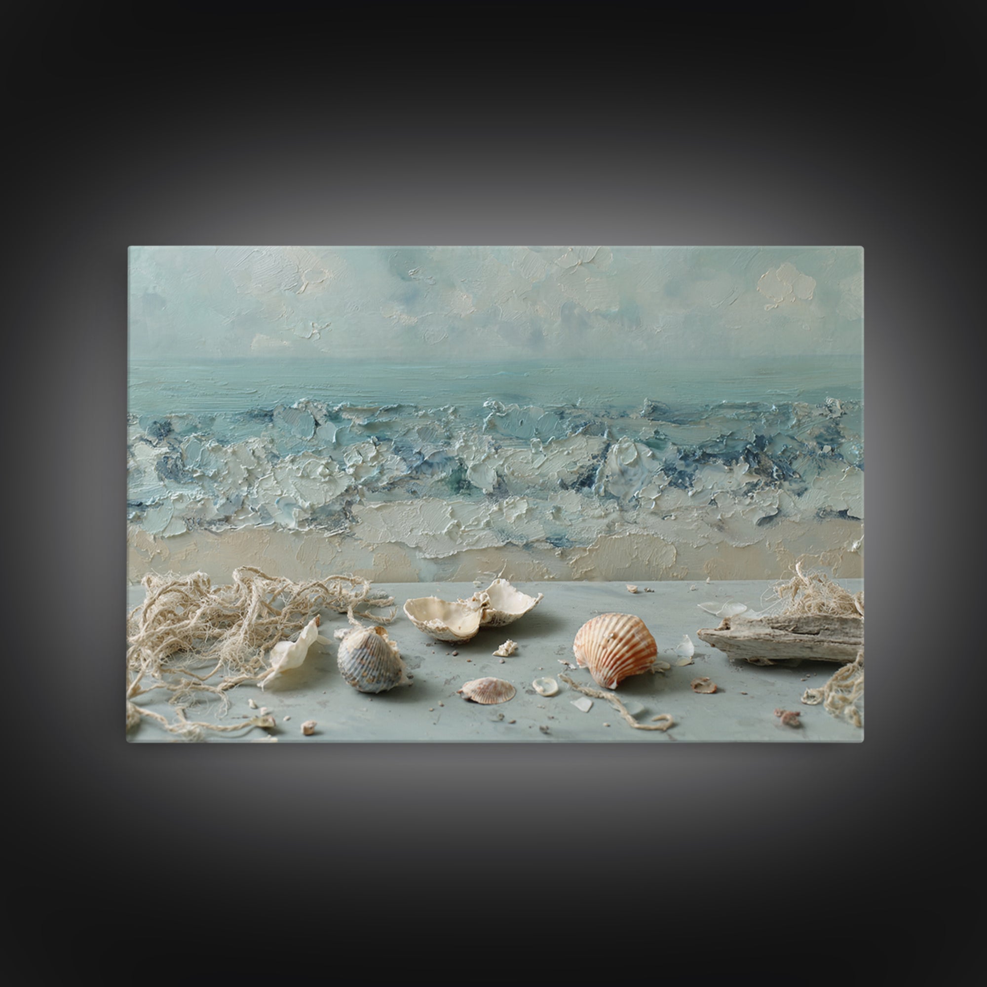 Seashell Collection Painted Like Natural Specimens Canvas Print, Beach Art, Wall Art Print, Coastal Decor, Fine Art, Shore, BEA-3x2-32