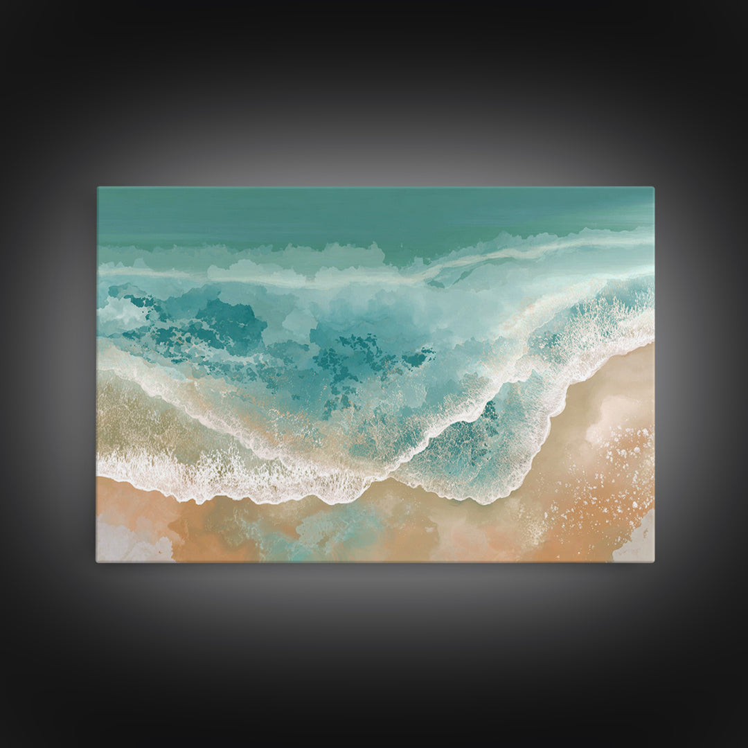 Aerial Turquoise Shoreline Canvas Print, Beach Art, Modern Art, Coastal Decor, Fine Art, Shore, Luxury Decor, Art Print, BEA-3x2-53
