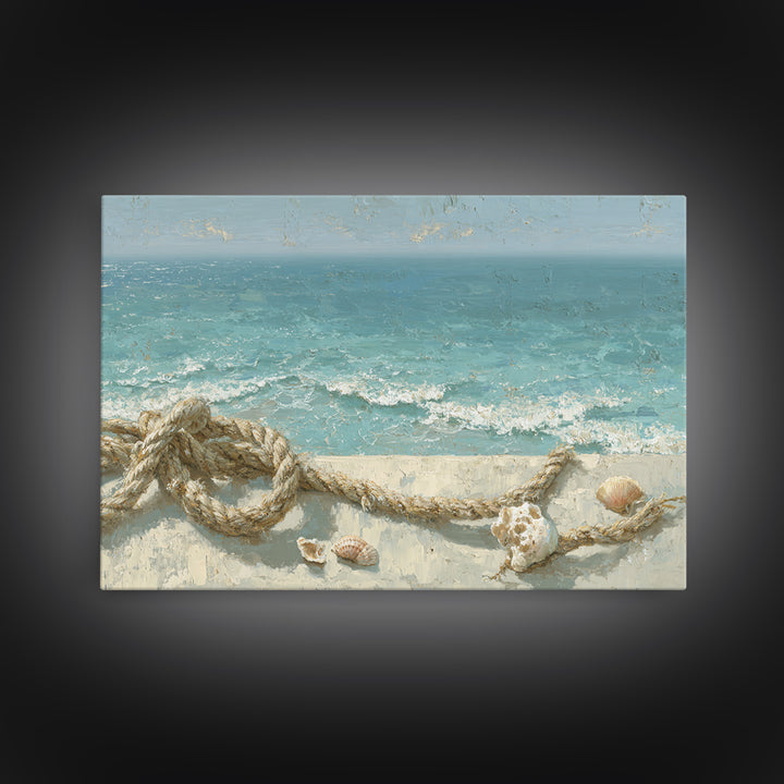 Mediterranean Cove with Clear Water Framed Canvas Print, Beach Art, Art Print, Coastal Decor, Fine Art, Shore, BEA-3x2-96