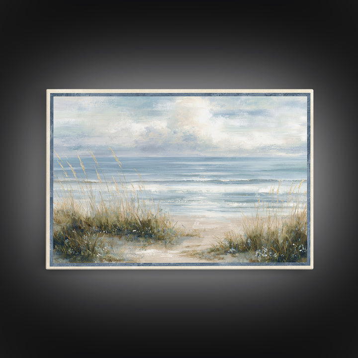 Driftwood and Wildflowers on Sand Canvas Print, Beach Art, Coastal Wall Art, Coastal Decor, Oil Painting, Shore, Fine Art Print, BEA-3x2-98