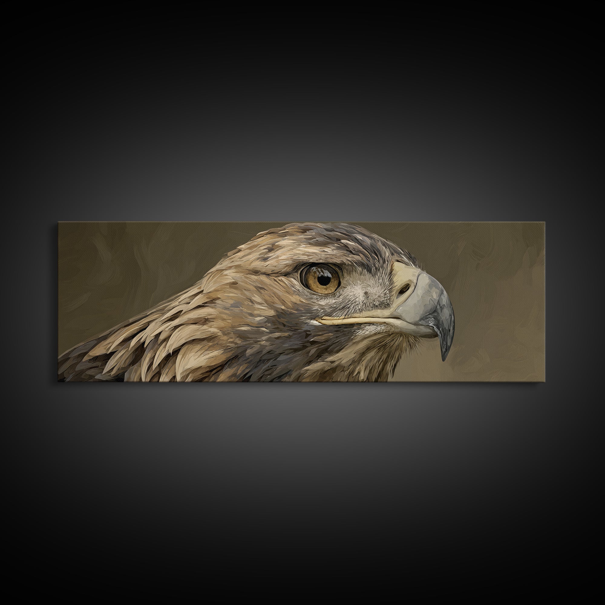 Eagle Portrait with Dramatic Mountain Wind Canvas Print, Bird Art, Modern Decor, Living Room Decor, Fine Art, Flight, BIR-3x1-100