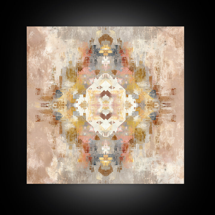 Tribal Neutral Pattern Canvas Print, Boho Art, Set of 3 Prints, Living Room Decor, Fine Art, Bohemian, Contemporary Art, BOH-1x1-14