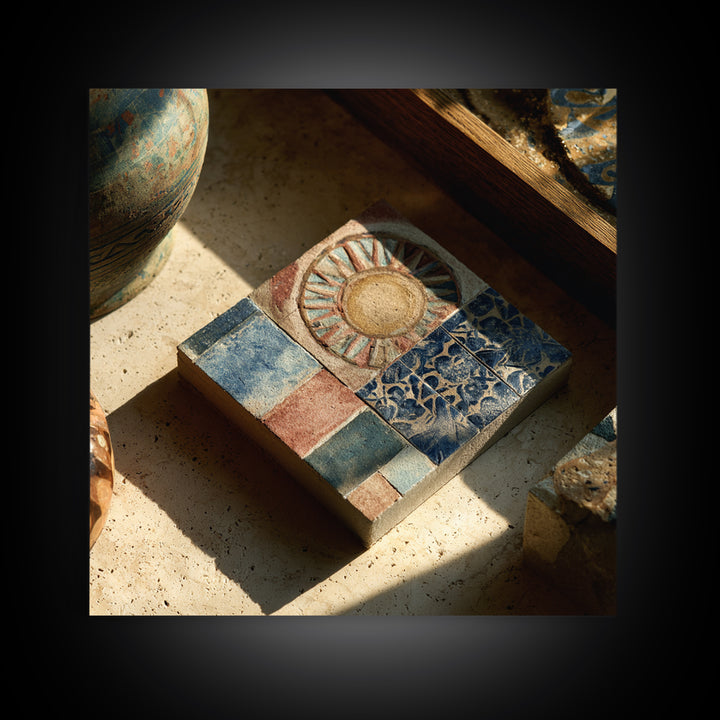 Mystic Hand Holding a Tiny Sun Canvas Print, Boho Art, Modern Decor, Living Room Decor, Oil Painting, Bohemian, Wall Decor, BOH-1x1-54